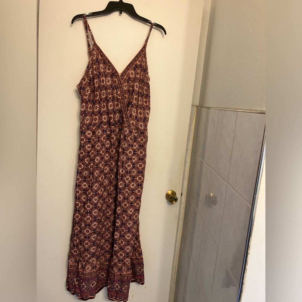 Maurice’s faux wrap dress maxi floral floor length with front clasp closure 1X